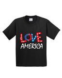 Love America Independence Day 4th Of July Kids T-Shirt