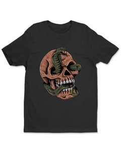 Snake With Skull Funny Womens T-Shirt