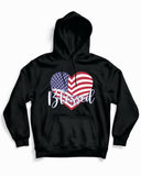 4th Of July Independence Day Blessed Heart America Patriotic Hoodie