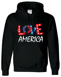 Love America Independence Day 4th Of July Hoodie