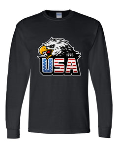 1776 USA Eagle Flag American Patriotic Veteran Long Sleeve Shirt
