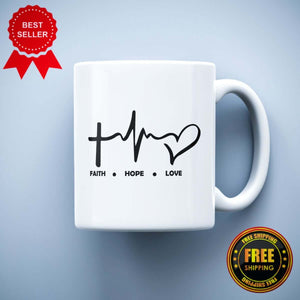 Faith Love Hope Gift Mug - ApparelinClick
