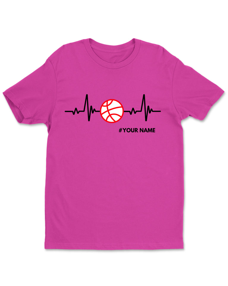 Personalized Basketball Heartbeat  Womens T-Shirt
