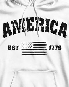USA American Distressed Flag 1776 Sarcastic Hoodie
