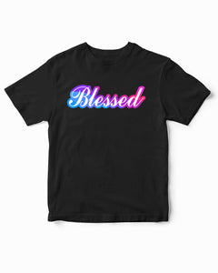 Blesseds Rainbow Color God Religious Kids T-Shirt