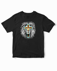 Lion Jesus Cross Sarcastic Patriotic Kids T-Shirt