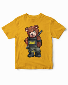 Angry Bear Bone Rabbit Sarcastic Kids T-Shirt