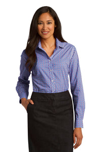 Port Authority Ladies Long Sleeve Gingham Easy Care Shirt L654