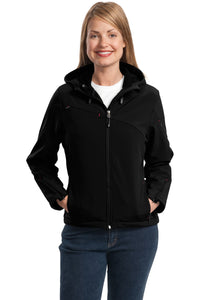 Port Authority Ladies Textured Hooded Soft Shell Jacket L706