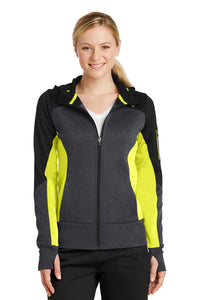 Sport-Tek Ladies Tech Fleece Colorblock Full-Zip Hooded Jacket LST245