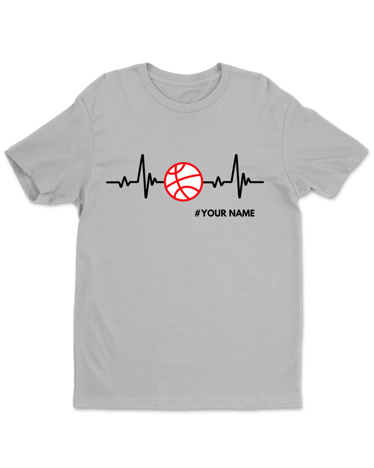 Personalized Basketball Heartbeat  Womens T-Shirt