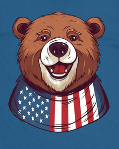USA American Bear Patriotic Love Sarcastic Womens T-Shirt