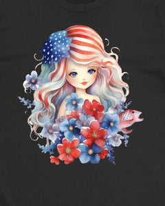 American Girl Doll Flower Graphics Womens T-Shirt