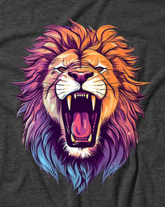King Lion Face Animal Lover Graphic Men's T-Shirt