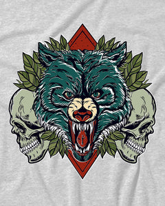 Skull Wolf Halloween Animal Hunter's Men's T-Shirt