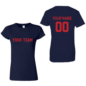 Personalized Custom Name Number Team Football Women T-Shirt.