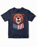 USA American Bear Patriotic Love Sarcastic Kids T-Shirt