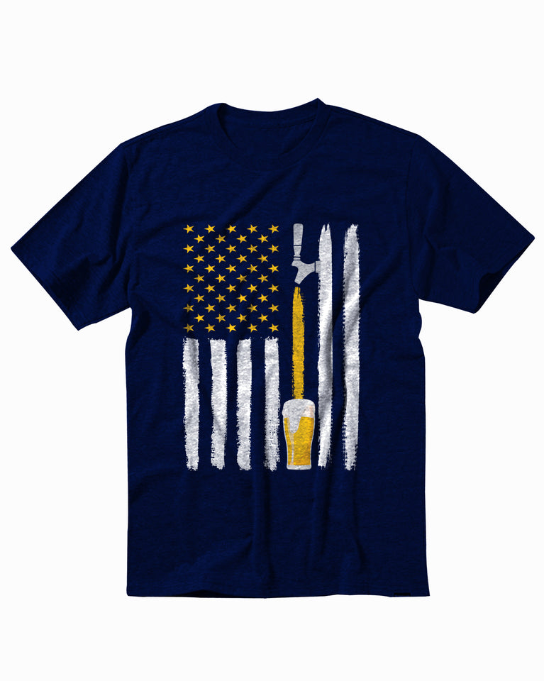 Beer American USA Flag Patriotic Christmas Men's T-Shirt
