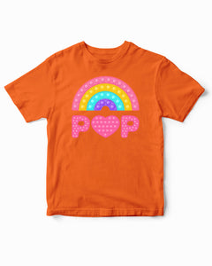 Rainbow Pop Funny Poppin Heart  Kids T-Shirt