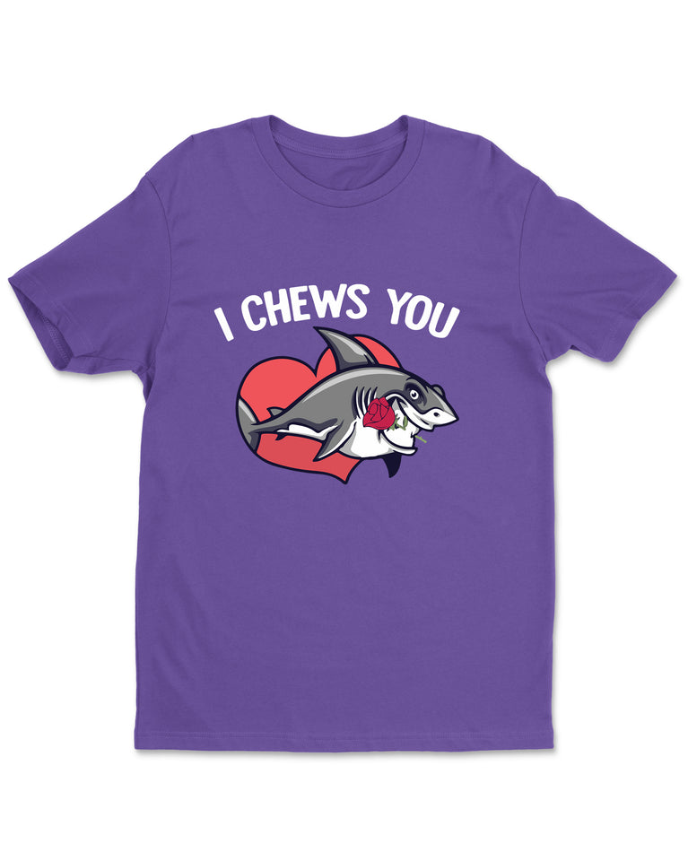 I Chew You Shark Lovers Funny Womens T-Shirt