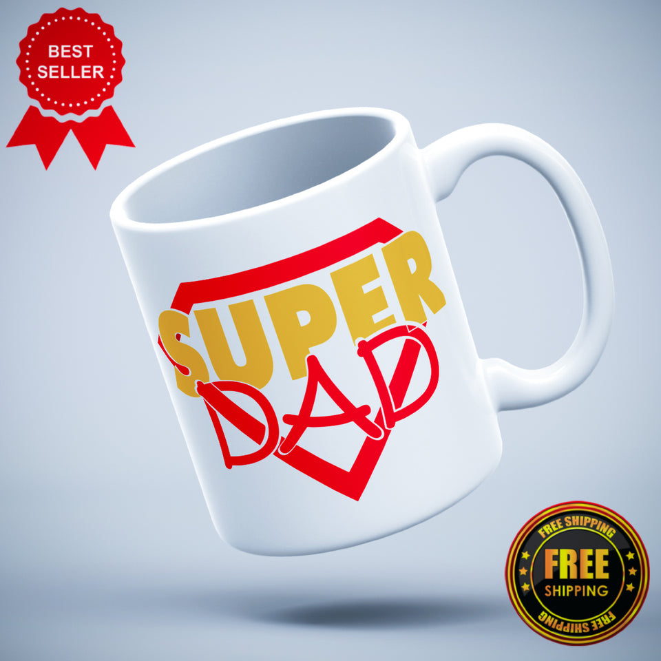 Super Dad Printed Ceramic Mug - ApparelinClick