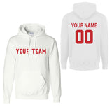 Personalized Custom Name Number Team Football Unisex Hoodie.