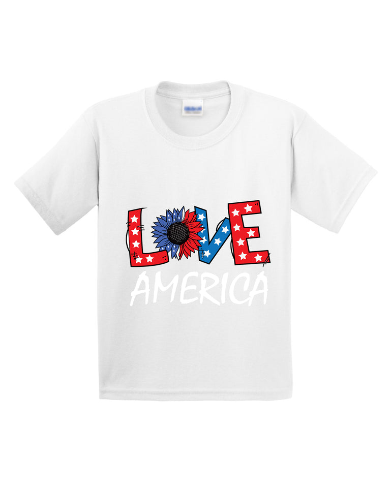 Love America Independence Day 4th Of July Kids T-Shirt