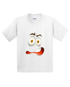3D Print Big White Eyes Funny Face Kids T-Shirt