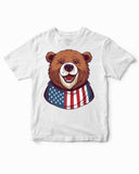 USA American Bear Patriotic Love Sarcastic Kids T-Shirt