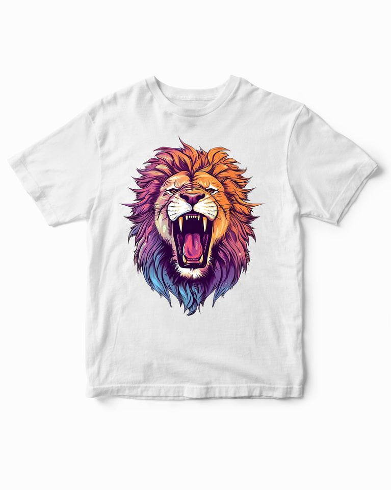 King Lion Face Animal Lover Graphic Kids T-Shirt