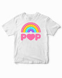 Rainbow Pop Funny Poppin Heart  Kids T-Shirt