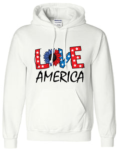 Love America Independence Day 4th Of July Hoodie