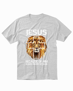 Jesus Lion Cross Religious Men's T-Shirt