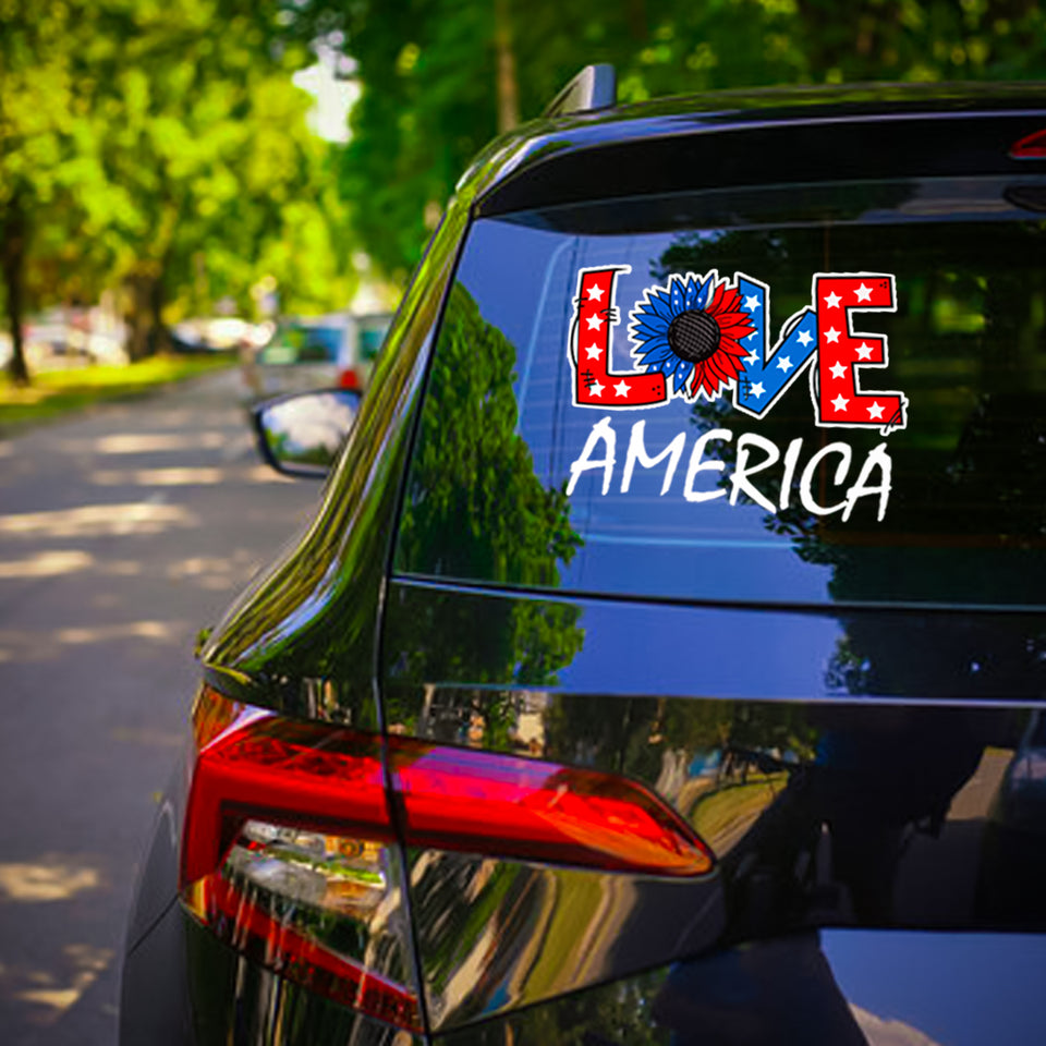 Love America Independence Day 4th Of July Sticker
