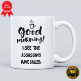 Good Morning Printed Logo Ceramic Mug - ApparelinClick