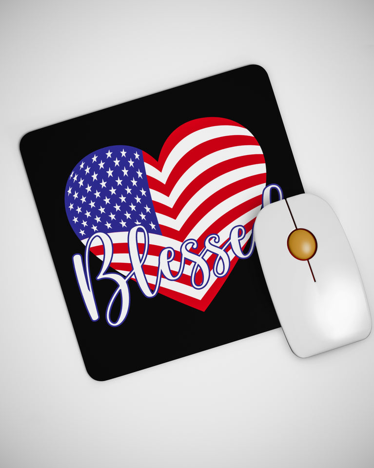 4th Of July Independence Day Blessed Heart America Patriotic Mouse pad