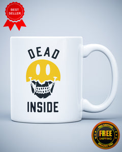 Dead Inside Smiley Skeleton Head Funny Valentines Ceramic Mug