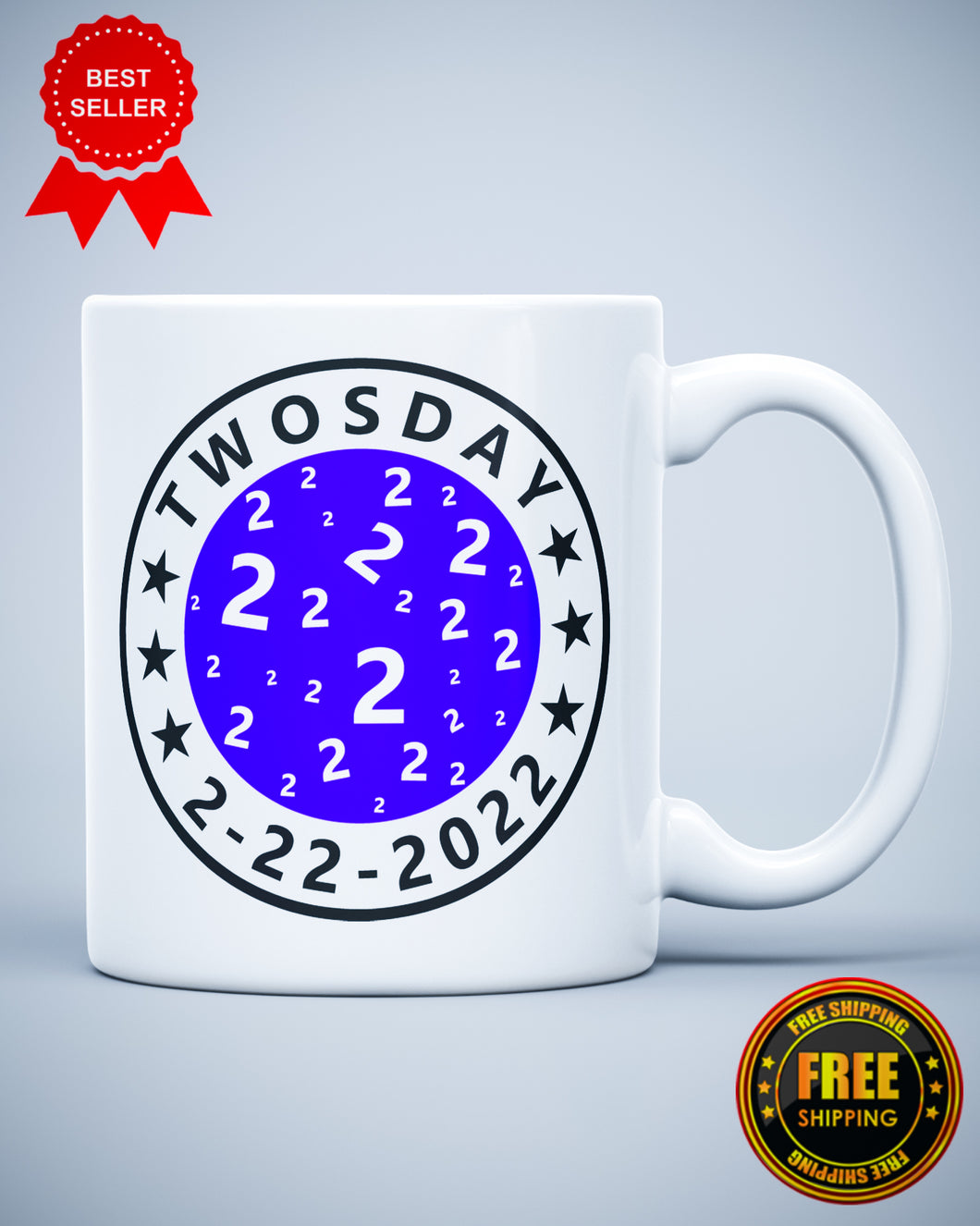 Happy Twosday 22-02-2022 Funny Tuesday Meme Ceramic Mug