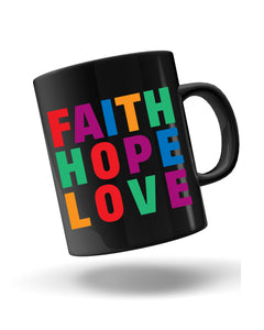 Happy Christmas Jesus Faith Hope Love Ceramic Mug
