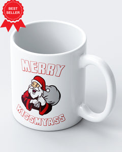 Merry Santa Kissmyass Joke Funny Christmas Ceramic Mug