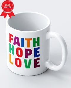 Faith Hope Love Jesus Christian Ceramic Mug