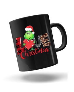 Happy Santa Love Christmas Funny Black Ceramic Mug
