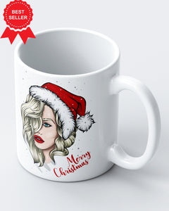 Merry And Christmas Beautiful Girl Ceramic Mug