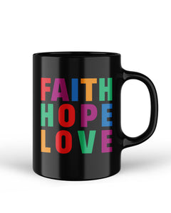 Happy Christmas Jesus Faith Hope Love Ceramic Mug