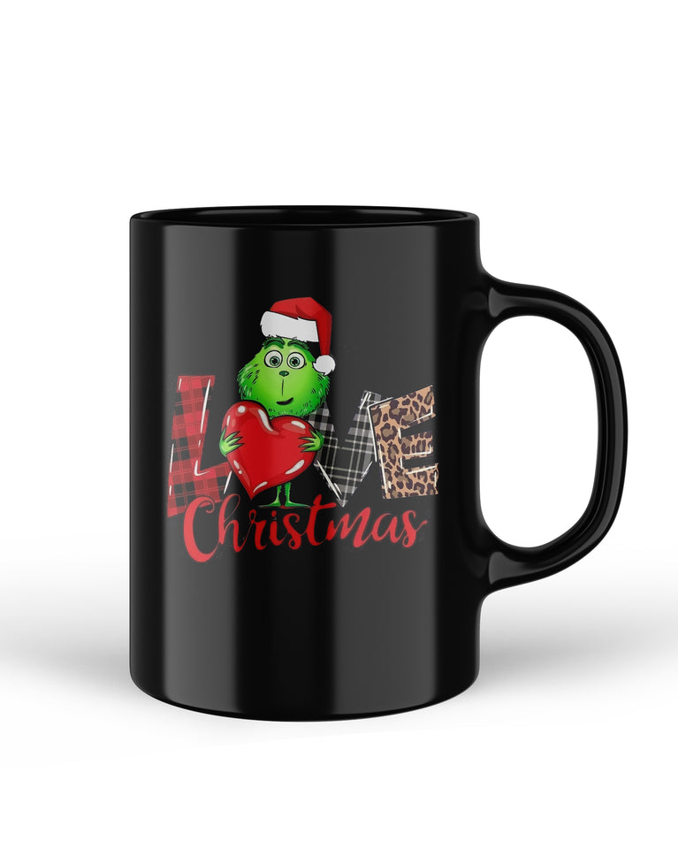 Happy Santa Love Christmas Funny Black Ceramic Mug