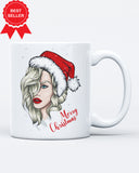 Merry And Christmas Beautiful Girl Ceramic Mug