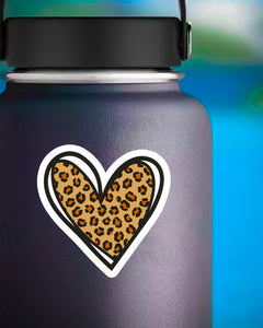 Leopard heart Valentines Day Couple Sticker